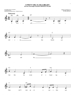 page one of A Pretty Girl Is Like A Melody (Lead Sheet / Fake Book)
