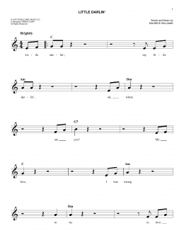 page one of Little Darlin' (Easy Lead Sheet / Fake Book)
