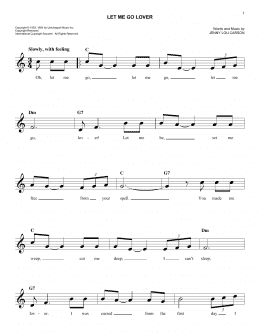 page one of Let Me Go Lover (Easy Lead Sheet / Fake Book)