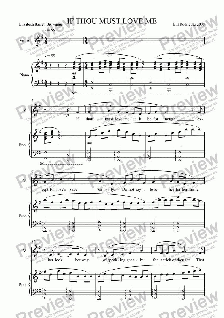 page one of Song-01 IF THOU MUST LOVE ME (PnoVoi)