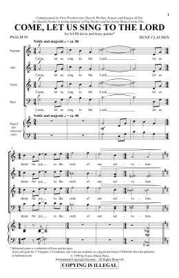 page one of Come, Let Us Sing To The Lord (SSAATTBB Choir)