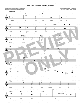 page one of Wait 'Til The Sun Shines, Nellie (Easy Lead Sheet / Fake Book)
