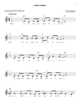 page one of Down Yonder (Easy Lead Sheet / Fake Book)