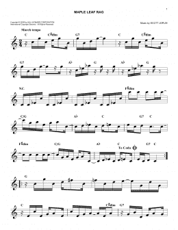 page one of Maple Leaf Rag (Easy Lead Sheet / Fake Book)