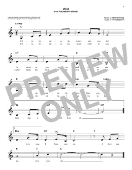 page one of Vilia (Lead Sheet / Fake Book)