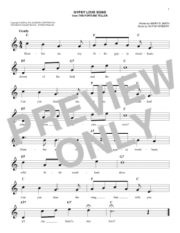 page one of Gypsy Love Song (Easy Lead Sheet / Fake Book)