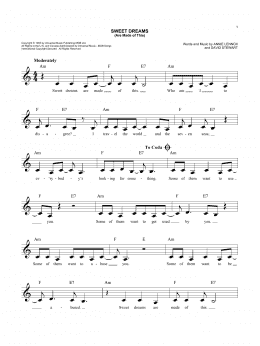 page one of Sweet Dreams (Are Made Of This) (Easy Lead Sheet / Fake Book)