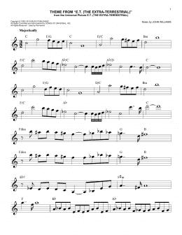 page one of Theme From E.T. (The Extra-Terrestrial) (Easy Lead Sheet / Fake Book)