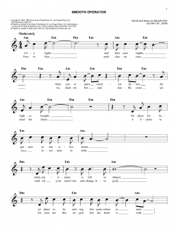 page one of Smooth Operator (Lead Sheet / Fake Book)