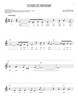page one of I've Heard That Song Before (Easy Lead Sheet / Fake Book)