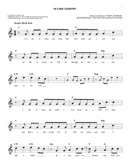 page one of In A Big Country (Lead Sheet / Fake Book)