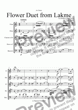page one of FLOWER DUET from Lakme