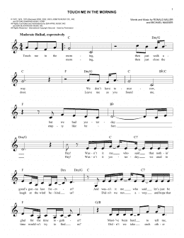 page one of Touch Me In The Morning (Easy Lead Sheet / Fake Book)