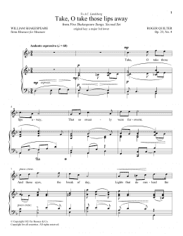 page one of Take, O Take Those Lips Away, Op. 23, No. 4 (Piano & Vocal)