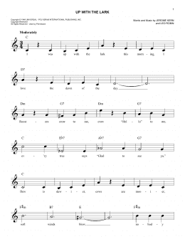 page one of Up With The Lark (Easy Lead Sheet / Fake Book)