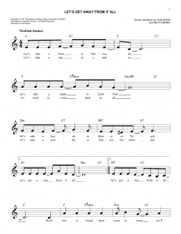 page one of Let's Get Away From It All (Easy Lead Sheet / Fake Book)