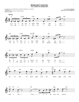 page one of Moonlight Cocktail (Lead Sheet / Fake Book)
