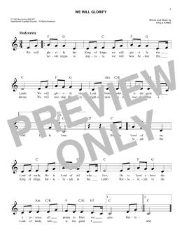 page one of We Will Glorify (Lead Sheet / Fake Book)