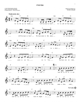 page one of It Is You (Easy Lead Sheet / Fake Book)