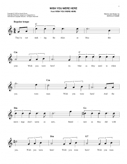 page one of Wish You Were Here (Easy Lead Sheet / Fake Book)