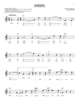 page one of Wunderbar (from Kiss Me, Kate) (Easy Lead Sheet / Fake Book)
