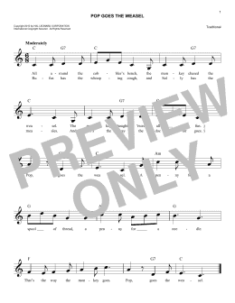 page one of Pop Goes The Weasel (Lead Sheet / Fake Book)