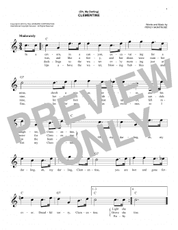page one of (Oh, My Darling) Clementine (Easy Lead Sheet / Fake Book)