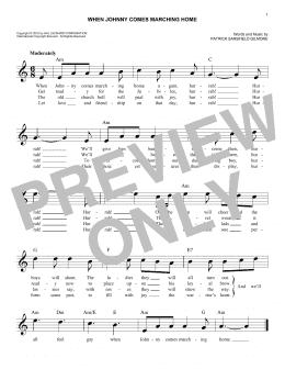 page one of When Johnny Comes Marching Home (Easy Lead Sheet / Fake Book)