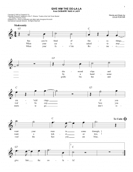 page one of Give Him The Oo-La-La (Easy Lead Sheet / Fake Book)