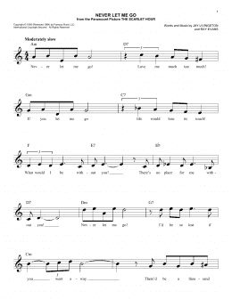 page one of Never Let Me Go (Lead Sheet / Fake Book)