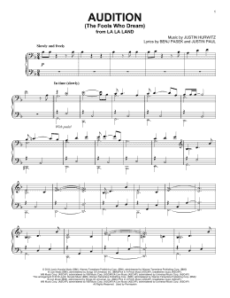 page one of Audition (The Fools Who Dream) (from La La Land) (Piano Solo)