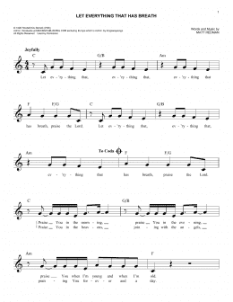 page one of Let Everything That Has Breath (Lead Sheet / Fake Book)