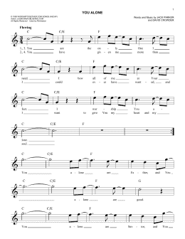 page one of You Alone (Lead Sheet / Fake Book)