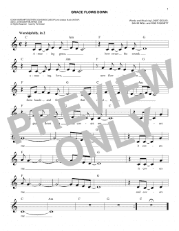 page one of Grace Flows Down (Lead Sheet / Fake Book)
