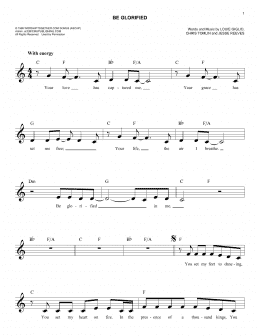 page one of Be Glorified (Easy Lead Sheet / Fake Book)