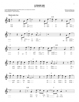 page one of O Praise Him (All This For A King) (Lead Sheet / Fake Book)