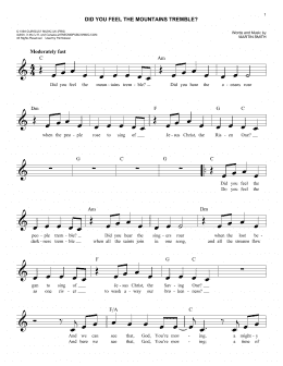 page one of Did You Feel The Mountains Tremble? (Easy Lead Sheet / Fake Book)