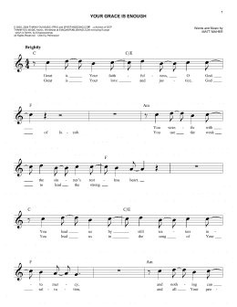 page one of Your Grace Is Enough (Easy Lead Sheet / Fake Book)