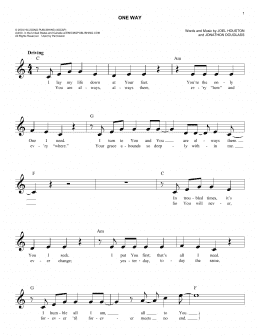 page one of One Way (Lead Sheet / Fake Book)
