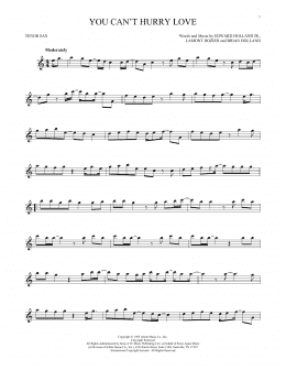 page one of You Can't Hurry Love (Tenor Sax Solo)