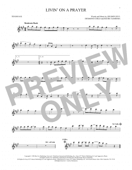 page one of Livin' On A Prayer (Tenor Sax Solo)
