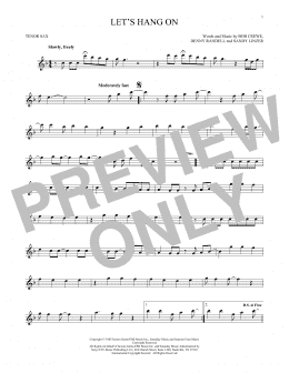 page one of Let's Hang On (Tenor Sax Solo)