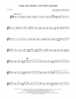page one of Take Me Home, Country Roads (Tenor Sax Solo)