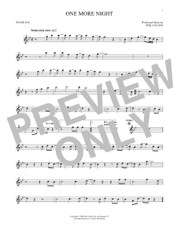 page one of One More Night (Tenor Sax Solo)