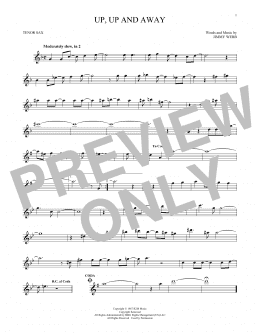 page one of Up, Up And Away (Tenor Sax Solo)