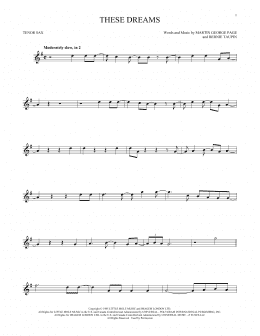 page one of These Dreams (Tenor Sax Solo)