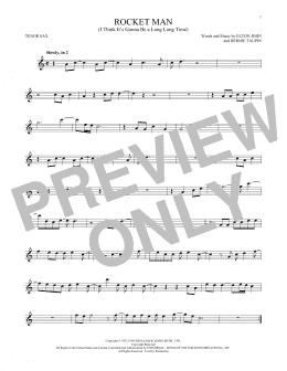 page one of Rocket Man (I Think It's Gonna Be A Long Long Time) (Tenor Sax Solo)