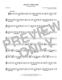 page one of Sweet Dreams (Are Made Of This) (Tenor Sax Solo)