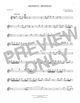 page one of Monday, Monday (Tenor Sax Solo)