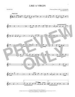 page one of Like A Virgin (Tenor Sax Solo)